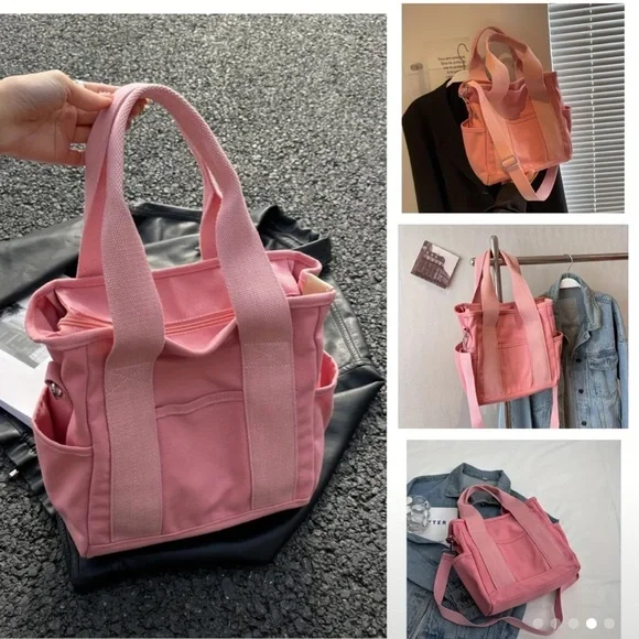 Mini Canvas Tote Bag W/ Hello Kitty Patches & Hello Kitty Card Holder NWOT - Picture 11 of 13